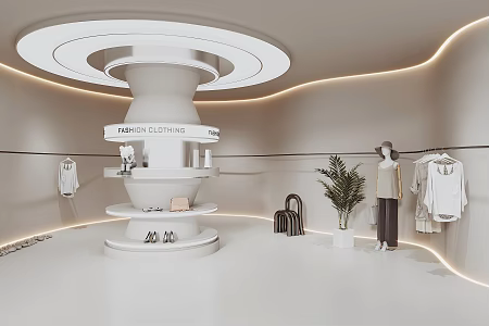 Clothing Store Women's Clothing Store Display Cabinet Column 3d model