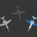 Toy Airplane Models Featuring White Gray And Blue Colors On Dark Surface