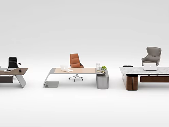modern office desk chair desk 3d model