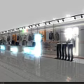 Modern Clothing Store Interior With Mannequins Clothing Racks And Display Counters