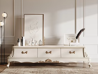 European-style TV cabinet 3d model