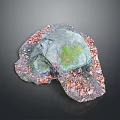 Natural Stone Wood Decorative Piece With Green Moss And Brown Bark