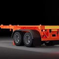Orange Utility Trailer with Flatbed Structure and Dual Wheels for Cargo Transport