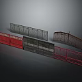 Diverse Metal Fence Components Featuring Red Gates Curved Grids And Panels