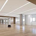 Spacious Gym Fitness Training Area With Wooden Floor Large Windows And Mirrors