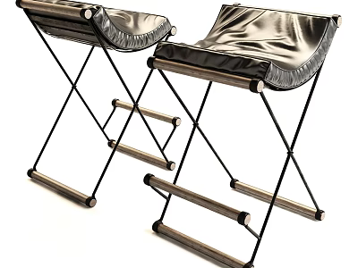 Modern wrought iron bar stool 3d model