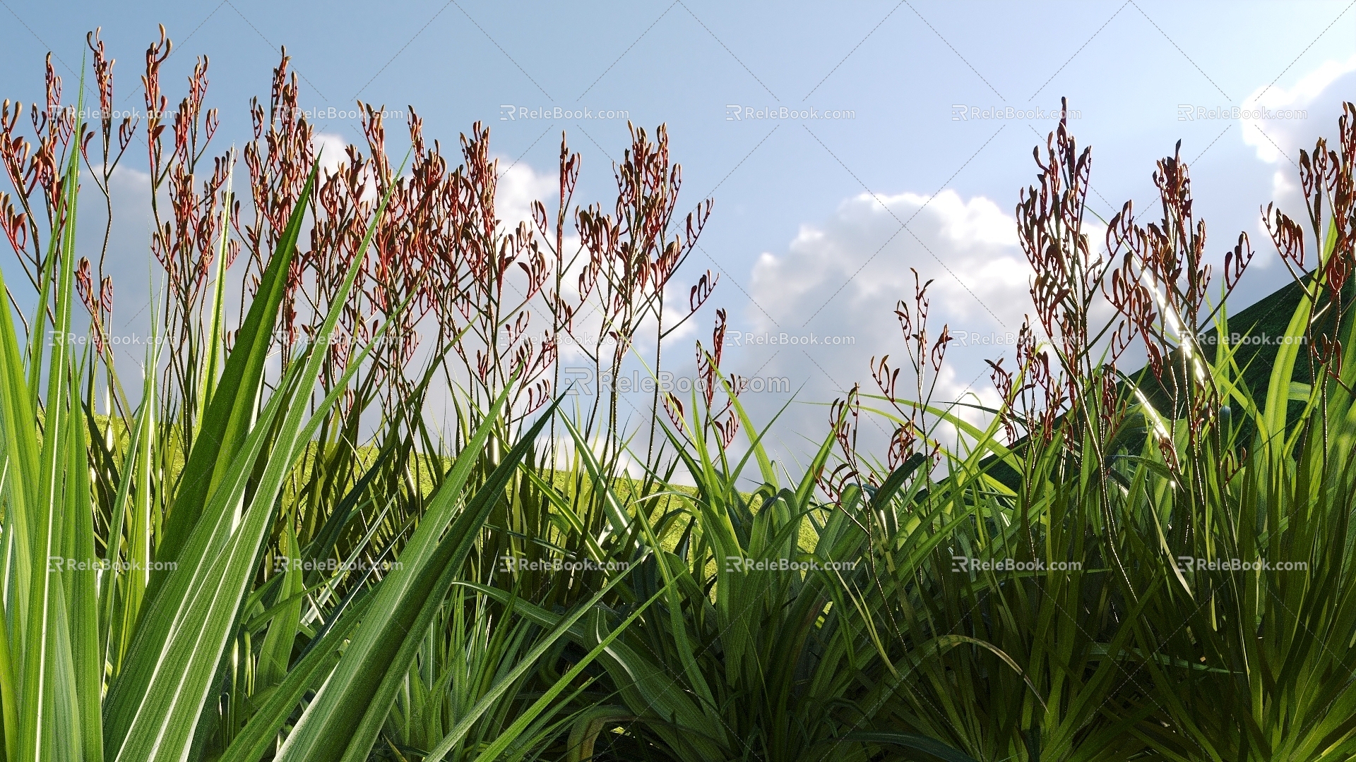 Modern flowers and plants combination landscape shrub shrub plant combination natural landscape 3d model