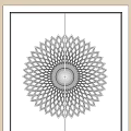 Elegant White Circular Wall Decor With Intricate Radiating Lines And Central Design 3d model