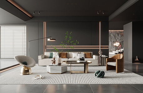 modern living room 3d model