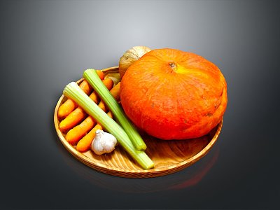 Pumpkin CG Pumpkin Celery Carrot Garlic Cartoon Pumpkin Anime Pumpkin Style Pumpkin 3d model