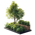 Modern Shrub Green Plant Flower Pond Outdoor Green Plant Green Plant Pool Plant Stack Tropical Plant Shrub Landscape Green Plant 3d model