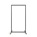 Black Metal Display Shelf with Vertical Frame Stable Base and Simple Design for Retail Stores 3d model