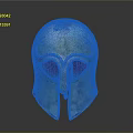 Ancient Greek Bronze Helmet Sculptural Carving With Ornate Patina Surface And Symmetrical Patterns