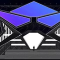 Modern Stage Design With Geometric Shapes Neon Lights And Colorful Panels