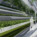 Modern Industrial Factory Exterior Design With Glass Curtain Walls And Plaza Greenery