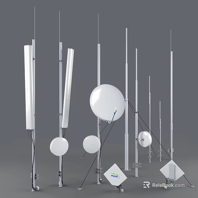 Modern Outdoor Lights With Different Shapes White Finish For Garden Patio 3d model 