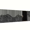 Modern Feature Wall With Striped Patterns Stone Panels And Decorative Dot Accents 3d model
