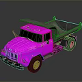 Pink Dump Truck With Front Cab And Open Dump Bed Design