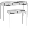 Modern Black Wooden Tables With Drawers Two Piece Set For Home Decor