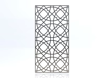 Modern Intricate Geometric Laser Cut Room Divider Screen For Home Decor 3d model