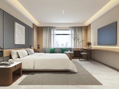 Modern Room Simple Hotel Room 3d model