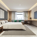 Modern Room Simple Hotel Room 3d model