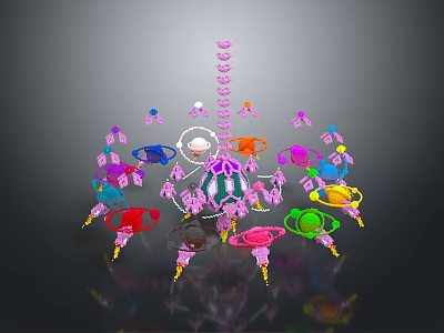 Sun Moon Solar System Saturn Jupiter Mars Earth Pluto Neptune Venus celestial body 3d model