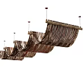 Multiple Decorative Hanging Tents With Striped Fabric Design For Outdoor Camping