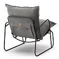 Modern Gray Fabric Single Sofa With Metal Frame And Comfortable Cushion Design