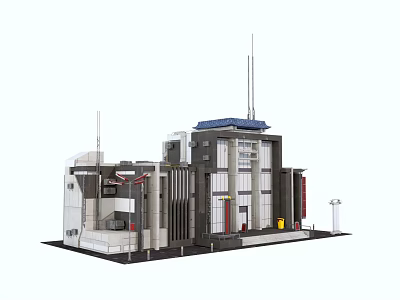 Future Architecture Design Featuring Modern Multi level Structure Metal Facade And Glass Elements 3d model