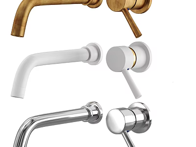 Stylish Modern Brass White Chrome Kitchen Bathroom Faucet Design Collection 3d model