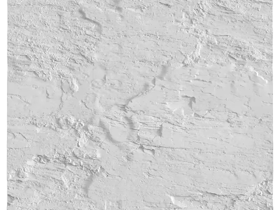 White Textured Wall with Rough Plaster Surface Natural Cracks and Irregular Bumps 3d model