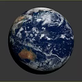 Detailed Earth Globe With Blue Oceans Brown Continents And Reflective Surface