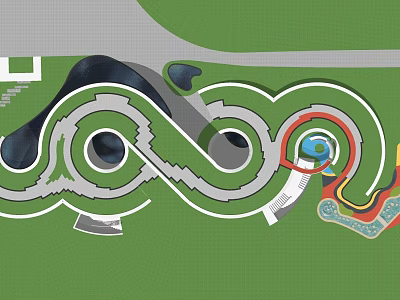 Garden Landscape Design With Winding Paths Green Spaces And Water Features 3d model