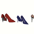 Women's High Heel Shoes In Red Blue Beige And Brown Leather With Pointed Toe Design
