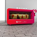 Red Interactive Game Machine With PLAY Letters And Daoyuan Technology Branding 3d model