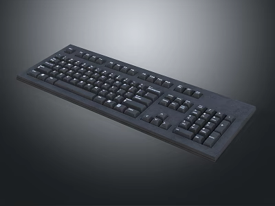 Ergonomic Black Full Size Computer Keyboard With Standard Layout And Responsive Keys 3d model