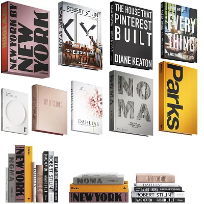 Books and Magazines Collection With Various Cover Designs Different Titles And Stacked Arrangement 3d model