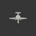 Propeller Driven Aircraft With Circular Radar Dome Yellow Black Striped Tail And Wing Insignia