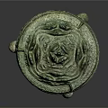 Ancient Chinese Bronze Ware Container With Ornate Lid And Three Legs