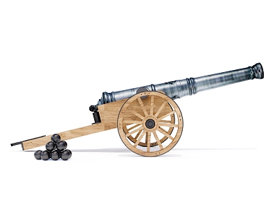 Retro Cannon Artillery 3d model