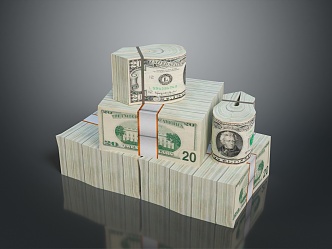 U.S. Dollars, U.S. Dollars, U.S. Banknotes, Paper Banknotes, Household Supplies 3d model