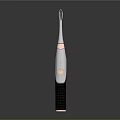 Sleek Light Blue Electric Toothbrush With Black Handle And Rose Gold Accents