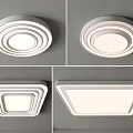 Modern LED Ceiling Lights With Round And Square Designs For Home Interior 3d model
