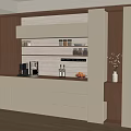 Modern White and Wood Sideboard with Cabinets Drawers Open Shelves and Decorative Items