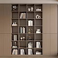 Bookcase Decorative Cabinet Bookcase Book Combination Bookshelf Ornaments Decorative Ornaments Open Solid Wood Bookcase 3d model