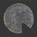 Broken Ancient Coin An Old Daily Life Currency Item With Vintage Design
