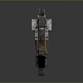 Futuristic Sci Fi Weapon With Metallic Silver Black And Orange Tactical Design