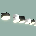 Modern Black And White Downlights And Spotlights With Sleek Ceiling Mounted Design 3d model