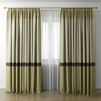 Modern Curtain Tulle Fabric Textile Cornice 3d model